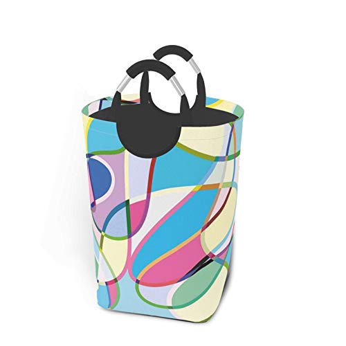 Wäschesack,Bunte Linien der abstrakten Kunst drucken,Großer faltbarer Wäschekorb,zusammenklappbarer Wäschekorb,zusammenklappbarer
