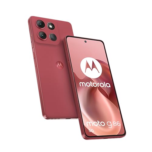 Moto g 86 8, 256 GB, Smartphone desbloqueado, pantalla de 6,67', cámara 50 MP, batería 5200 mAh, crisantemo (rojo), carcasa protectora y cable USB C incluido