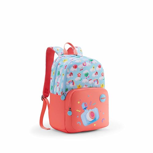 Image of American Tourister Lush | 26 Ltrs | 2 Compartments | Bottle Pocket | Ergonomic Padded Back Panel & Shoulder Straps | Kids Backpack | 1 Year International Warranty | Rainbow Blue