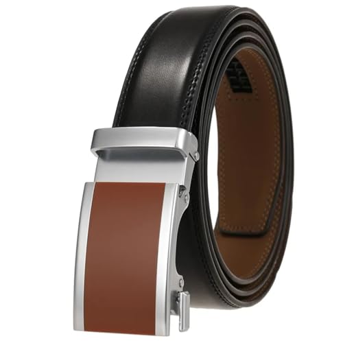 Men’s Genuine Leather Belt Handmade Full Grain Strap Automatic Buckle Dress Belt for Formal Suit Wear3