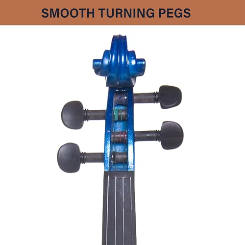 Image of Cecilio 4 /4 Electric Silent Violin Set, Solid Maple, Ebony Fittings, Blue