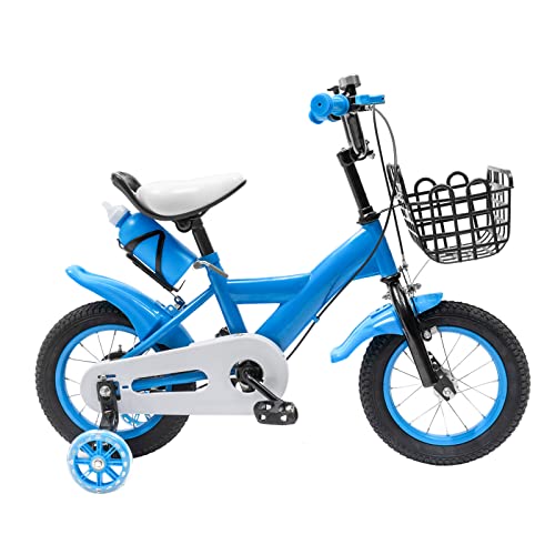 Vélo enfant de 12 pouces pour garçons et filles, convient aux enfants de 2 à 5 ans, avec roues stabilisatrices, selle et guidon réglables en hauteur,...