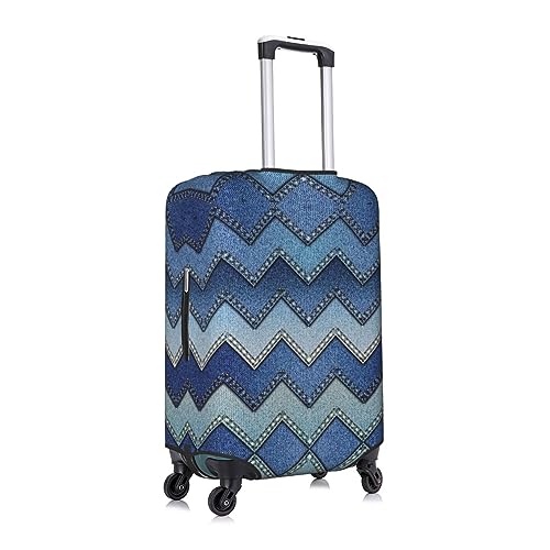 Gradient Blue Denim Print Luggage Cover Washable Suitcase Anti-Scratch Suitcase Cover Protective Cover Fits 18-32 Inch3