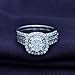 Bridal Set Rings For Women, 1.00 Carat (ctw) Lab Grown Diamond Halo Wedding Engagement Ring Set In 14K White Gold Over Sterling Silver Jewelry Gifts For Her-6.5
