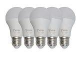 Sequora LED Light Bulb, 9W (Equivalent to 60W Incandescent Bulb), A19, Soft White (3000K), Non-dimmable, 810 Lumen, Pack of 5