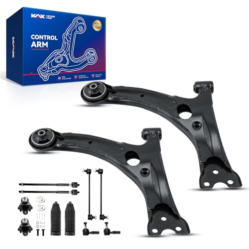 KAX Front Lower Control Arm w/Ball Joint & Sway Bar Links & Tie Rods for Toyota Matrix 2003-2008 for Pontiac Vibe 2003 2004 2005 2006 2007 2008 Suspension Kit K623110 K623111