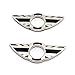 2 piezas de anillos de emblema de ala para cerradura de puerta, pomos de bloqueo de puerta, pegatinas compatibles con Mini Cooper R56 Hatchback R57 Covertible R58 Coupe R59 Roadster (Union Jack gris)