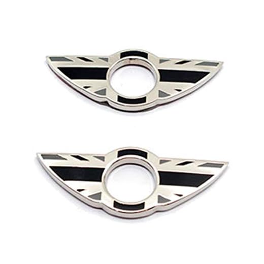 HDX 2 Piezas de Aros de Emblema de ala para Puerta de Bloqueo de perillas de Insignias para Mini Cooper R56 Hatchback R57 covertible R58 Coupe R59 Roadster