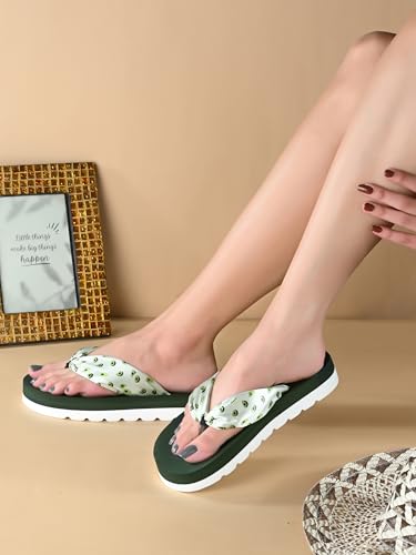 Image of DOCTOR FEEL SOFT Women's Cushioned Platform Slippers | Soft Fabric Padded Strap Flip Flops | Lightweight Shock Absorbing Sole for Everyday Wear Home, Casual & Relaxed Walking Use