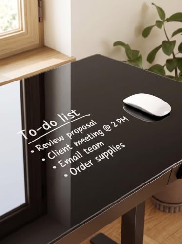 Image of Marsail Glass Standing Desk, 55 x 28 Inch Electric Standing Desk