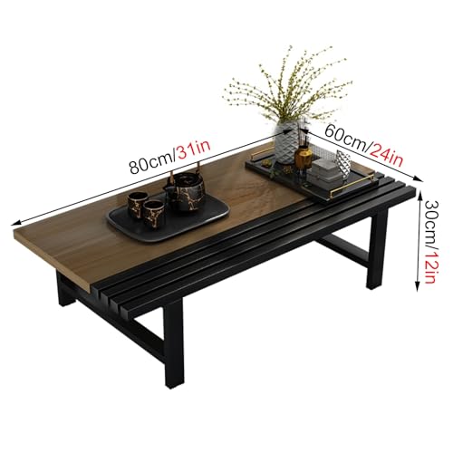 Mesa auxiliar de salon resistente en madera marrón de 80 cm 3