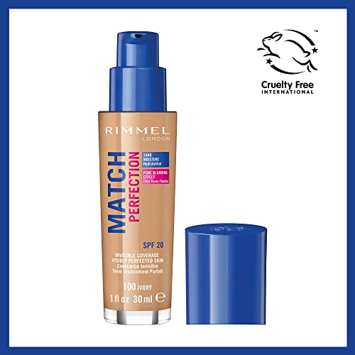 Rimmel London Match Perfection Foundation Spf20 100 Ivory 30Ml #TOP1