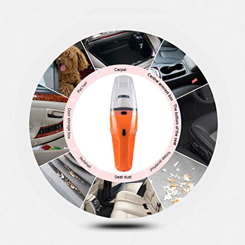 Image of YOZO Orange Handheld Car Vacuum Cleaner with Multiple Attachments & Storage Bag