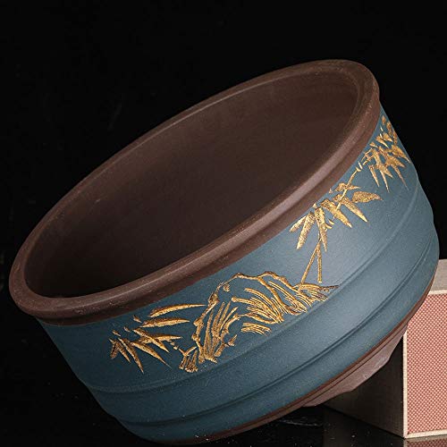 Pot de fleur en sable violet rétro rond YRYRYW pour orchidée - 5
