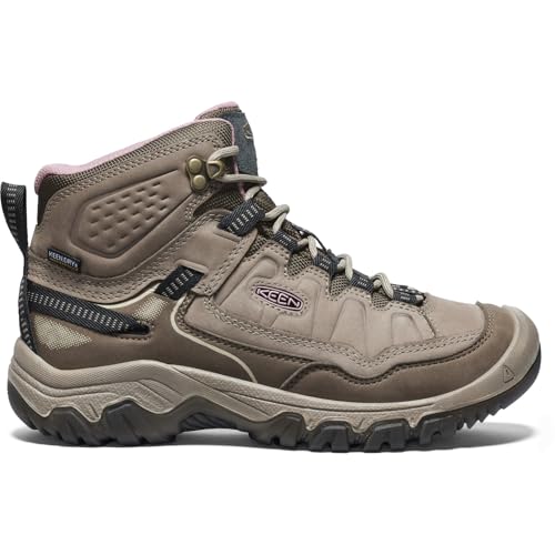 KEEN Women's Targhee 4 Mid Height Durable Comfortable Waterproof Hiking Boots, Brindle/Nostalgia Rose, 8.5 WIDE by KEEN - Image 3
