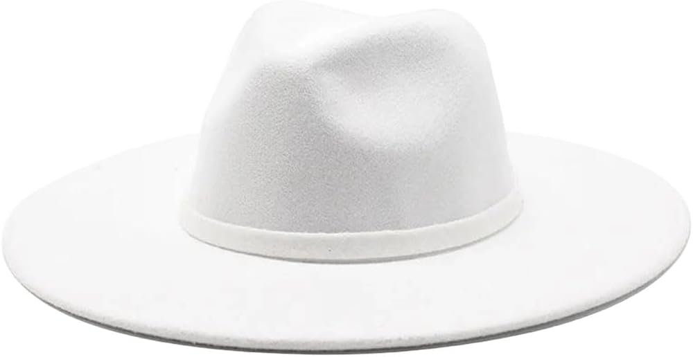 Women's Wide Brim Fedora Hat Felt Dress Hat for Travel Party