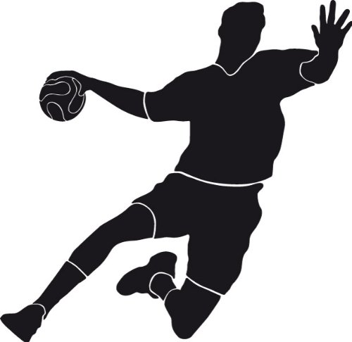 PrimeStick Wandtattoo Wandaufkleber Handballer Torschuss #120B schwarz 92cm x 90cm (RAL9005)