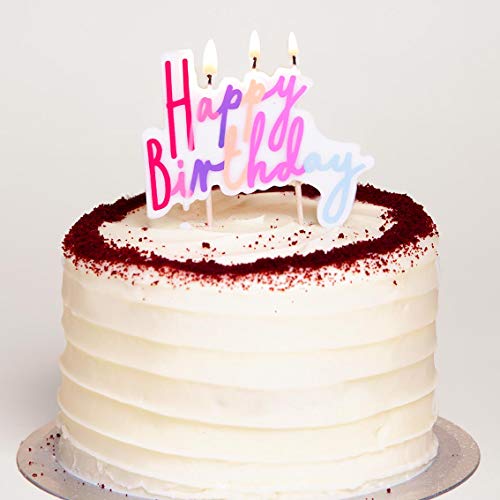 Talking Tables Purple and Pink Happy Birthday Candles Cake Topper | Pastel Party Decorations for Girls Party, Kids, Adults, 8cm x 10cm - Thumbnail 3