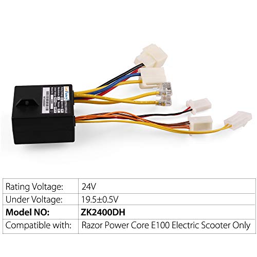 LotFancy 24V Controller with 7 Connectors for Razor Power Core E100 Electric Scooter, Model No: ZK2400-DH, Scooter Controller