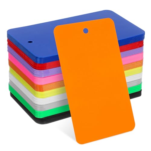 HORIALENCE 200個 空吊牌 混色 素材 透明マット仕上げ 事務用品 ショップ装飾 パーティー用デコレーション 吊り下げ用ラベル タグ 書き込み可能