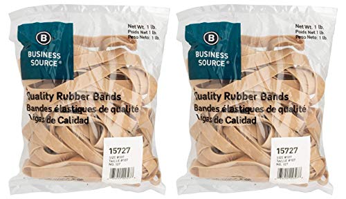 Business Source Size 107 Rubber Bands - 1 lb. Bag (15727), 40 Count - 2 Pack