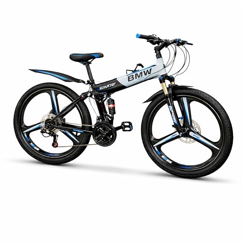 Image of X6 Series 21-Speed Gear Cycle for Men | Foldable 26-Inch Bicycle with 3-Spoke Alloy MacWheels, Dual Disc Brakes & Dual Suspension|Off-Road & City Riding Bike (Black)