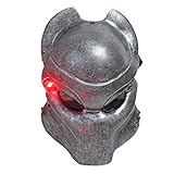 Gbyork Alien Predator Mask GFRP Predator Full Face Cosplay Mask Halloween Dance Party Costume Mask Props (Silver -A/LED)