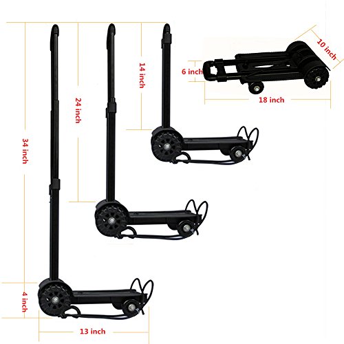 Carretilla plegable ligera portátil con 4 ruedas miniatura 3
