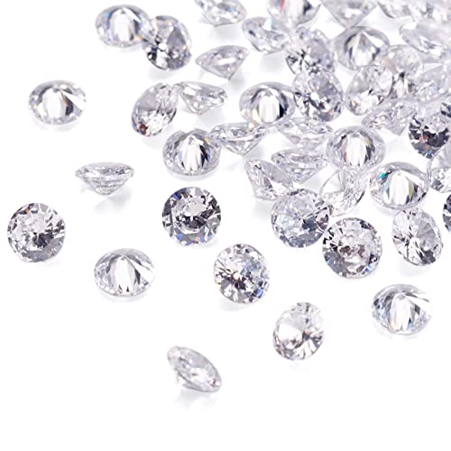 Craftdady 50pcs 4mm Clear Cubic Zirconia Stone Small CZ Rhinestone Faceted Cabochons for Earring Bracelet Pendants Jewelry DIY Craft Making