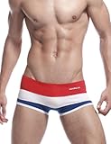 SEOBEAN Mens Low Rise Sexy Stripes Trunk Boxer Brief Short Pants Underwear