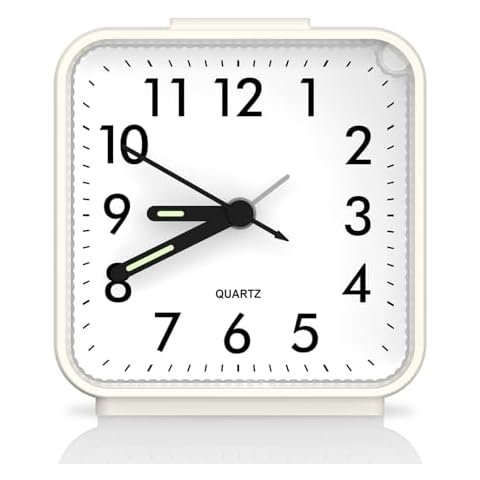 Brifit Silent Alarm Clock with Luminous Pointer Cover
