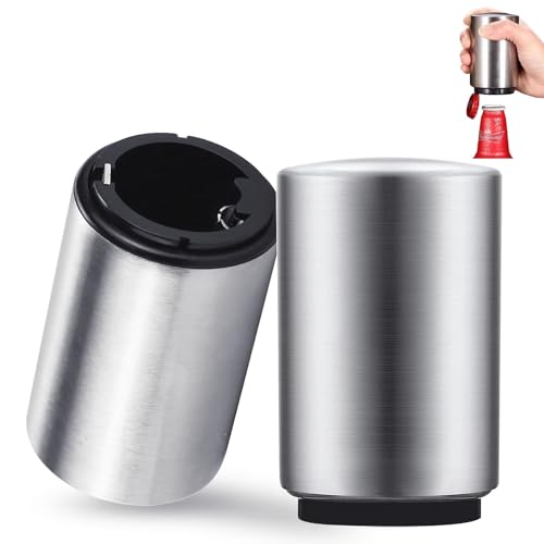 TOCOZOC 2 Piezas Destapador de Cerveza, Abridor Automático con Tapa Magnética,Botellas de Acero Inoxidable Cerveza, para el Hogar, Bares, Picnic, Camping,...