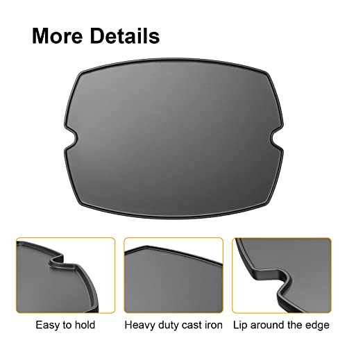 Image of 7582 Cooking Griddle for Weber Q100 Q1200 Q1400 Q120 Q1000 Gas Grills, 50060001 51060001 52020001,BBQ Accessories for Weber Baby Q, Cast Iron,1 Pack