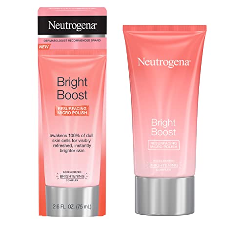 Neutrogena Bright Boost Resurfacing Facial Exfoliator With Glycolic And Mandelic Ahas Gentle Skin Resurfacing Face Cleanser For Bright Smooth Skin, Micro Polish, 2.6 Fl Oz #TOP1