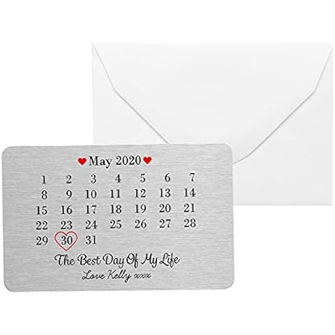 Personalised Sentimental Keepsake Best Day Of My Life Date Metal Wallet Card Romantic Wedding Anniversary Valentines Gift Cover
