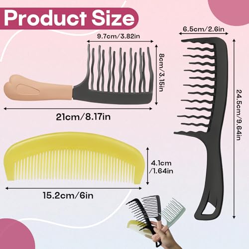 Set de 4 Peines de Dientes Anchos para Rizos miniatura 3