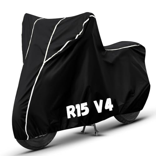 Image of Bike Cover for R15 V4 100% Waterproof, Dustproof & Scratch Resistant| Fully Bottom Elastic UV Resistant Heavy Duty Body Cover | All Weather Outdoor Use