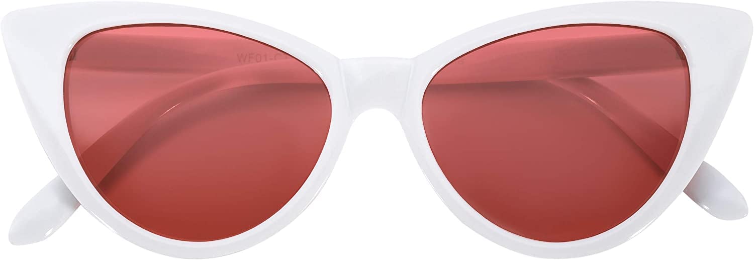 OWL Cat Eye Sunglasses for Women Vintage Retro 1950's Shades Smoke Clear Lens