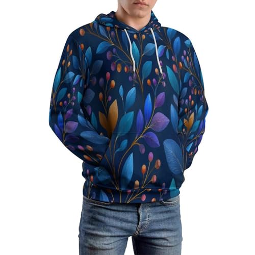 Hoodie homme femme feuilles 3D pour vos sorties casual | Manteau de sport confortable à poches