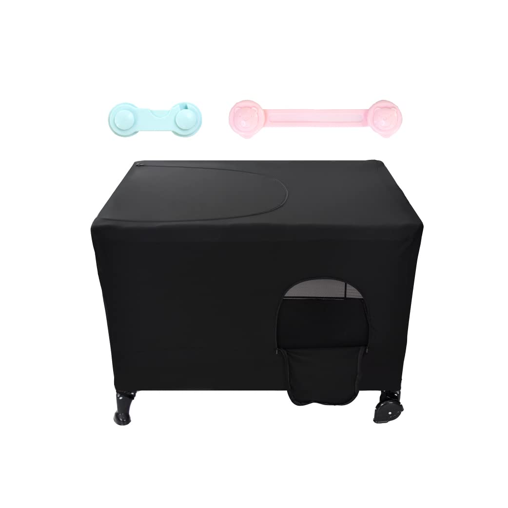 Top Drawer British Premium Pack N Play Blackout Cover - Breathable Canopy for Crib or Cot - Complete with 2 Baby Safety Locks