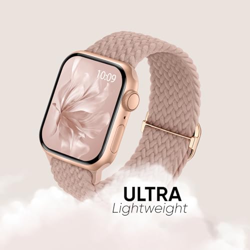 Image of 6 Pack Braided Stretchy Bands Compatible with Apple Watch Band 38mm 40mm 41mm 42mm 44mm 45mm 46mm 49mm Women Men, Adjustable Nylon Solo Loop Elastic Straps for iWatch Series 11 10 9 8 7 6 5 4 SE Ultra
