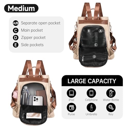Image of CHERUTY Women Backpack Purse PU Leather Anti-theft Casual Shoulder Bag Fashion Ladies Satchel Bags