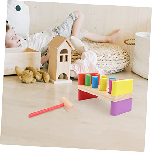Toyvian 1 Conjunto De Mesa De Empilhar Arco-Íris Brinquedos De Madeira Para Bebês Brinquedos De Mart