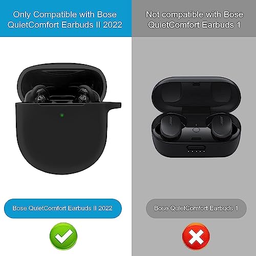 Image of Silicone case Cover Compatible with Bose QuiteComfort Earbuds 2 Cover, Bose quitecomfort Ultra case (Earbuds & Charging case not Included) Black Color