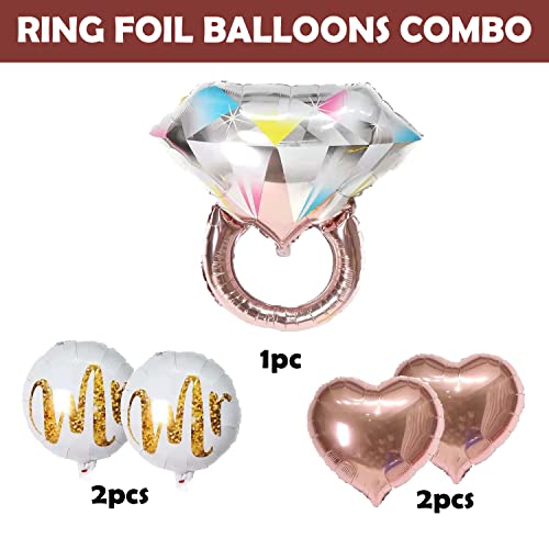 Image of Party Propz Bride To Be Decorations Set Combo Foil Balloons -Pack Of 5Pcs Bride To Be Rose Gold Foil Balloons | Bridal Shower Decorations Kit | Bachelorette Party Decorations | Bride To Be Accessories