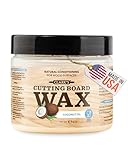 Coconut Cutting Board Wax (6 ounces) by CLARK'S | Made with Refined Coconut Oil, Natural Beeswax and Carnauba Wax | Does Not Contain Mineral Oil