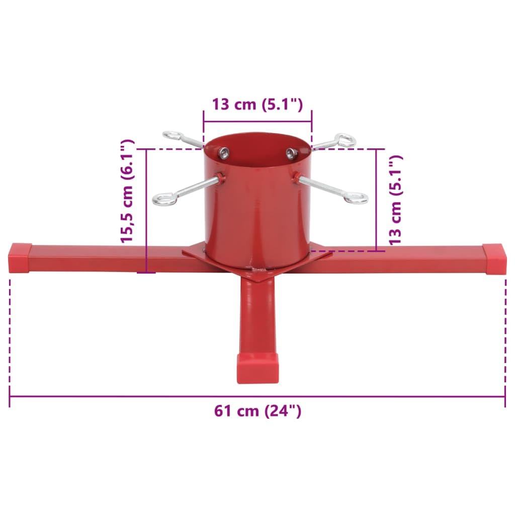 Support de Sapin de Noël Rouge 61x61x15,5 cm,Supports de Sapin de Noël,2.24kg-4018976