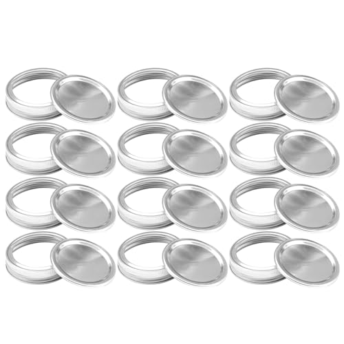Sanfoelek - Paquete de 12 tapas de repuesto de boca regular para tapas de tarros y bandas, tapas y anillos de almacenamiento de botellas (70 mm)