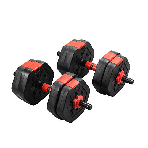 ZENOVA Dumbbells, Adjustable Weight Sets 33 Lbs, Gym Workout Exercise Weight Set with Connecting Rod,Lifting Dumbbells Used As Barbell for Man Woman Gym Workouts (33)