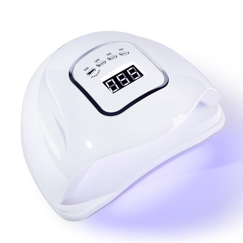 Lampada for asciugatura unghie portatile, 120/80W, for la polimerizzazione di tutti gli smalti in gel, con luce LED UV intelligente(1)